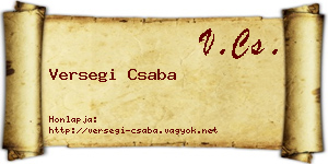 Versegi Csaba névjegykártya